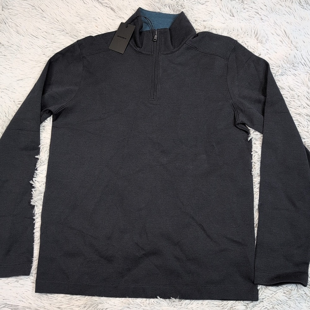 Bonobos Sweatshirt Mens S Blue Slim‎ Fit Quarter Zip Soft Comfort Athletic New